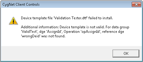 Template Error Message